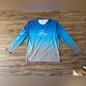 Reel Legends Ocean Blue and Ash Gray Gradient Sun/Fishing Shirt